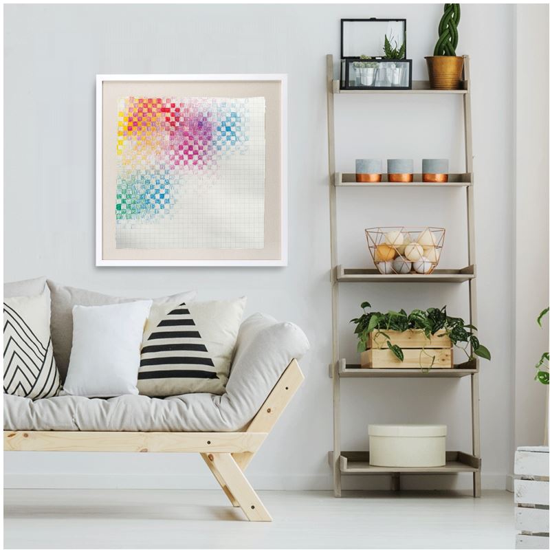 Color-Mesh Framed Art Scarf