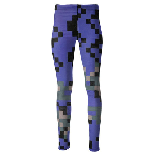 “Math” Velvet High-Waisted Leggings - Cobalt Blue