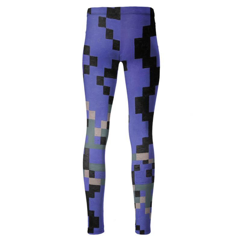 “Math” Velvet High-Waisted Leggings - Cobalt Blue