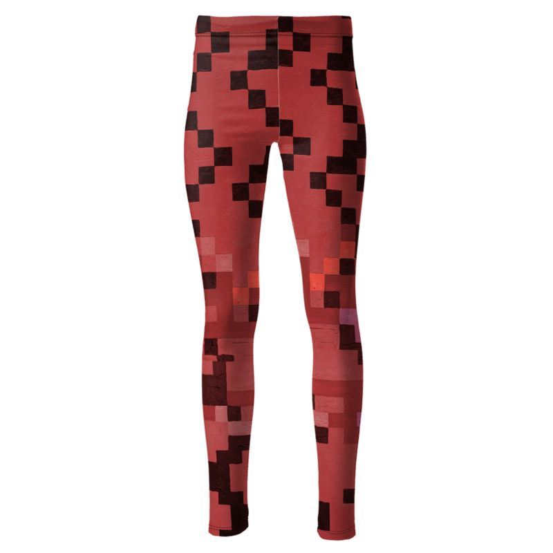 “Math” High-Waisted Leggings - Red